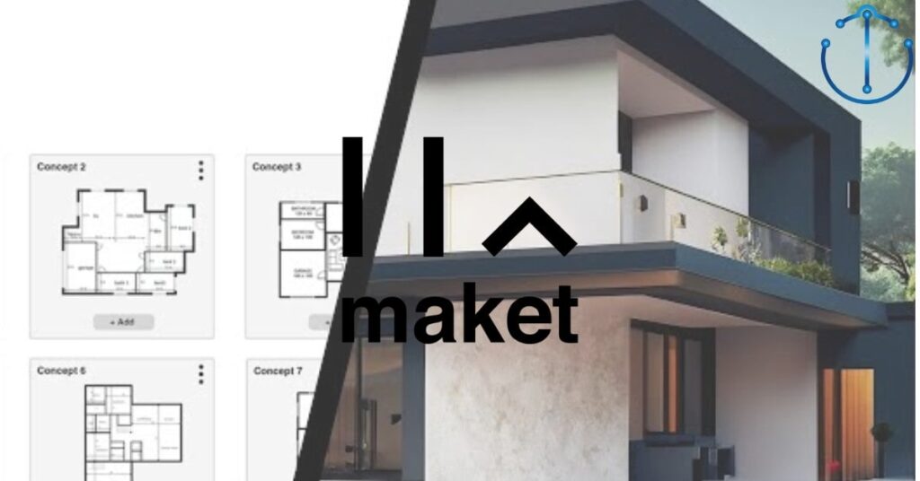 Logo and working environment of Maket.ai, AI tool for Architects