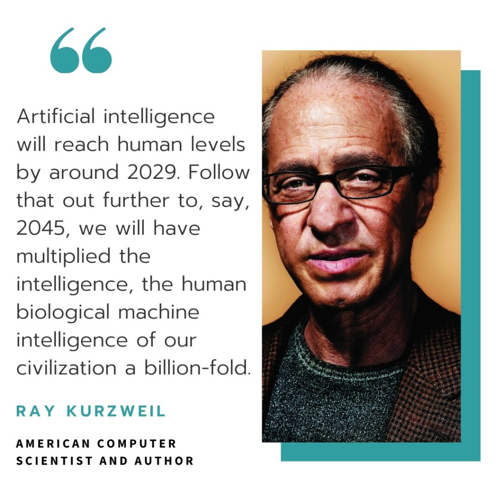 Artificial intelligence will achieve human-level intelligence by 2029 - Quote by Ray Kurzweil